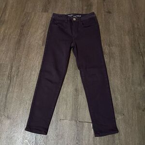 American Eagle Hi Rise Jegging Crop Jenas Womens Size 0 Purple Super Stretch